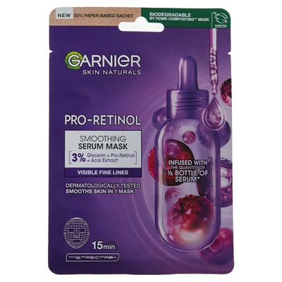 GARNIER Pro-Retinol Kağıt Yüz Maskesi 29 g - Kırışıklık Karşıtı Bakım 5'li Avantaj Paketi ürün görseli 1