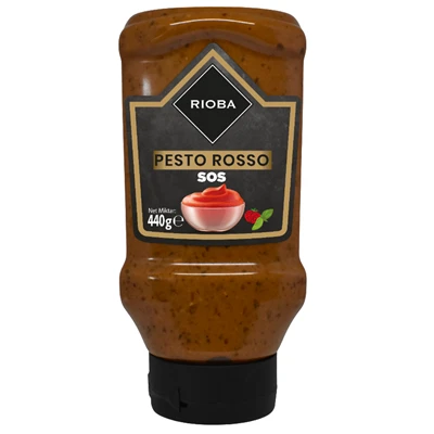 RIOBA Pesto Rosso Sos 440 G - Güneşte Olgunlaşmış Domatesli Makarna Sosu 2'li Ekonomik Paket ürün görseli 1