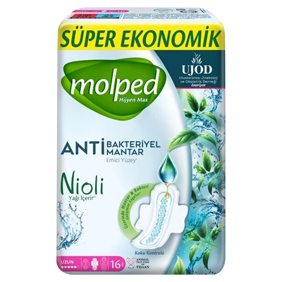 Molped Hijyen Max Normal Hijyenik Ped Süper Ekonomik Uzun 16 4'li Avantaj Paketi ürün görseli 1