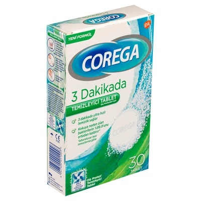 COREGA Protez Diş Tablet 30'lu - 140g Temizleme Tableti 2'li Ekonomik Paket ürün görseli 1
