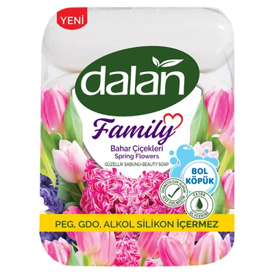 Dalan Family Sabun 4'lü 75g Bahar Çiçekleri - Ferahlatıcı Banyo Sabunu 8'li Avantaj Paketi ürün görseli 1