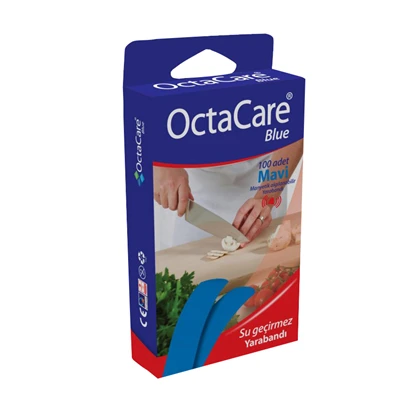 OctaCare Mavi Yara Bandı 100'lü - Gıda Sektörü İçin Manyetik Algılanabilir 8'li Avantaj Paketi ürün görseli 1