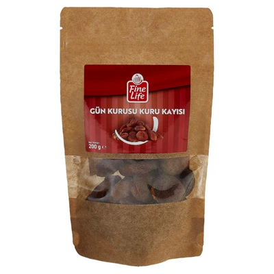 Fine Life Gün Kurusu Kayısı 200 G No 2-3 Doğal Kuru Meyve 6'li Avantaj Paketi ürün görseli 1