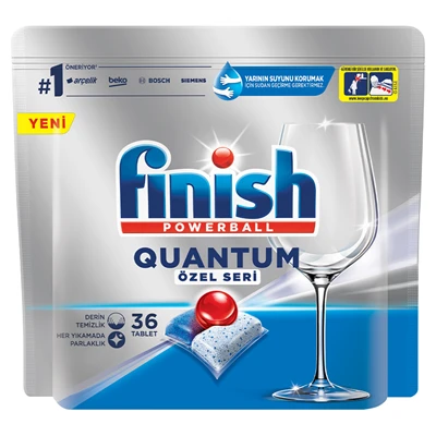 Finish Quantum Essentials Bulaşık Tableti 36lı, Derin Temizlik ve Parlaklık 8'li Avantaj Paketi ürün görseli 1