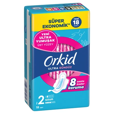 Orkid Ultra Ekstr Hijyenik Ped Dörtlü Uzun 18 - Yumuşak ve Hızlı Emiş 5'li Avantaj Paketi ürün görseli 1