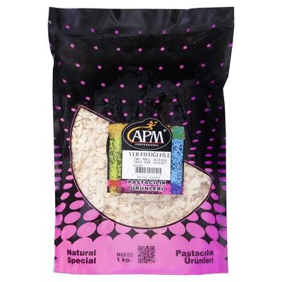 APM File Yer Fıstığı 1 Kg - Pastacılık ve Fırıncılık İçin Yaprak Dilim 5'li Avantaj Paketi ürün görseli 1