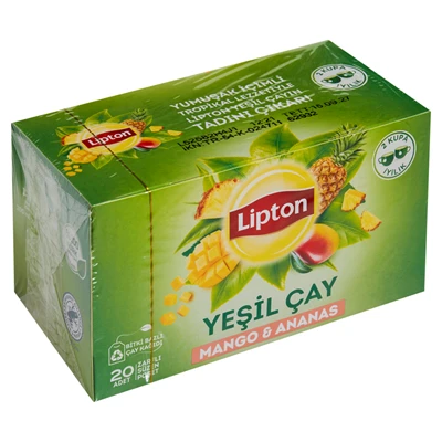 Lipton Yeşil Çay 20'li Mango&Ananas Tropik Meyve Aromalı Yeşil Çay 8'li Avantaj Paketi ürün görseli 1