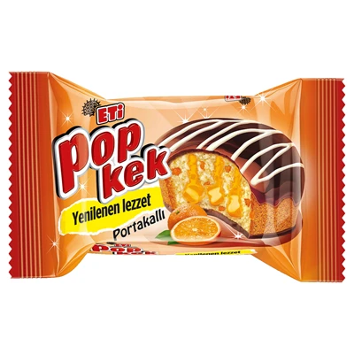 ETİ Popkek 24x60g Portakal Aromalı Kek - Pratik Atıştırmalık 3'li Ekonomik Paket ürün görseli 1