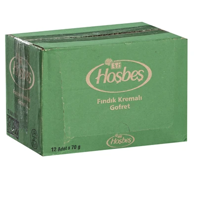 ETİ Hoşbeş Gofret 12x70 G Fındık - İncecik Gofret Lezzeti 5'li Avantaj Paketi ürün görseli 1