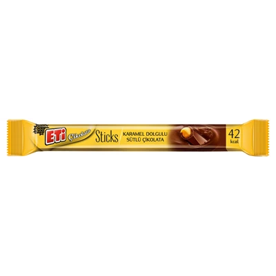 ETİ Stick Çikolata 40'lı 8 g Karamelli - 320 g Pratik Atıştırmalık 3'li Ekonomik Paket ürün görseli 1