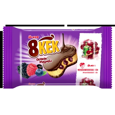 Ülker Dankek 8 Kek 24x55g Orman Meyveli - Pratik Atıştırmalık 4'li Avantaj Paketi ürün görseli 1