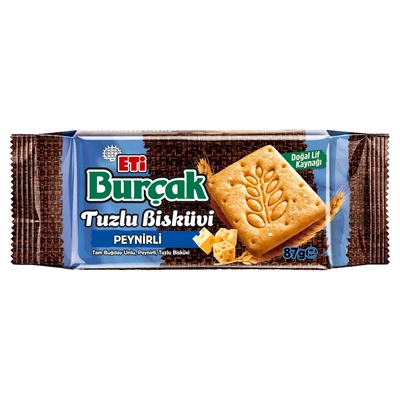 ETİ Burçak Bisküvi 18x87g Peynirli - Doyurucu ve Lezzetli Atıştırmalık 3'li Ekonomik Paket ürün görseli 1