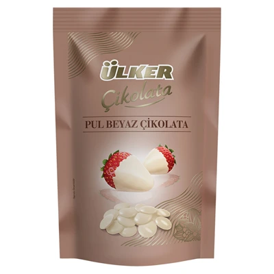 Ülker Pul Çikolata Beyaz 100G - Pastalar ve Tatlılar İçin Pratik Beyaz Çikolata 5'li Avantaj Paketi ürün görseli 1