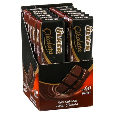 Ülker Baton Çikolata 12x30g Bitter - Yoğun Aromalı Lezzet 6'li Avantaj Paketi ürün görseli 1