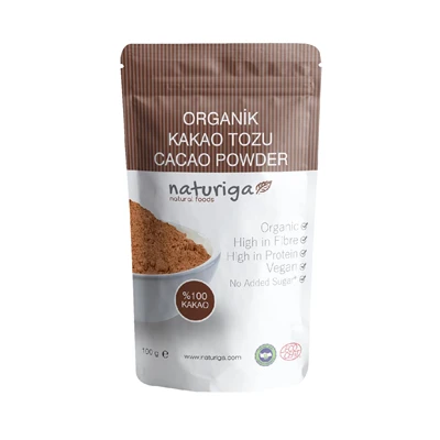 Naturiga Kakao Tozu 100G - Hafif Kavrulmuş, Yüksek Magnezyumlu 2'li Ekonomik Paket ürün görseli 1