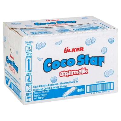 ÜLKER Coco Star 24x66g Hindistan Cevizli Bar - Tropik Atıştırmalık 2'li Ekonomik Paket ürün görseli 1