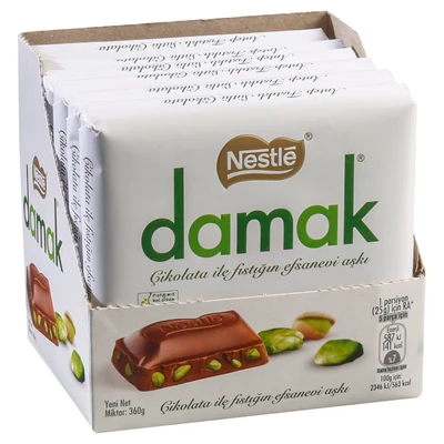 Nestle Damak Eşsiz Çikolata 60 G - Antep Fıstıklı 3'li Ekonomik Paket ürün görseli 1