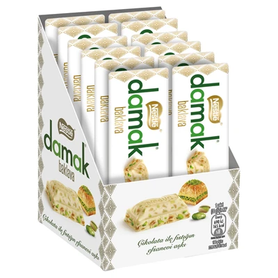 Nestlé Damak Baklava Baton Çikolata 12x30g Fıstıklı Lezzet 2'li Ekonomik Paket ürün görseli 1
