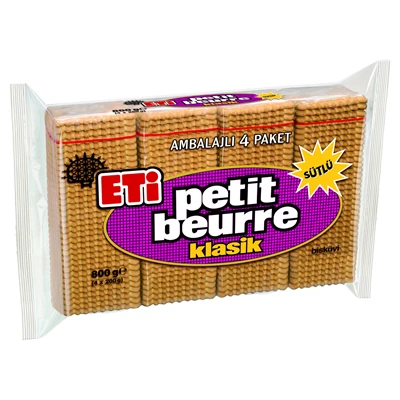 ETİ Petibör Bisküvi 800 G - Kare Formlu Çay Saatlerinin Vazgeçilmezi 4'li Avantaj Paketi ürün görseli 1