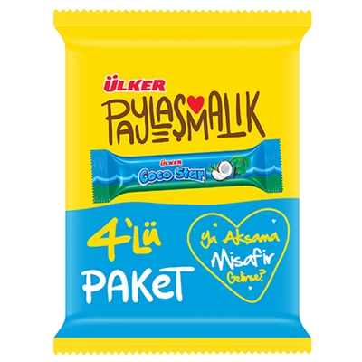 ÜLKER Cocostar Çikolata 4x25g Hindistan Cevizli Atıştırmalık 8'li Avantaj Paketi ürün görseli 1