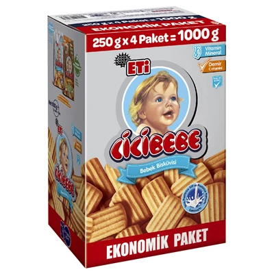 ETİ Cicibebe 1 kg Bebek Bisküvisi - Sütte ve Meyve Suyunda Eriyen 3'li Ekonomik Paket ürün görseli 1