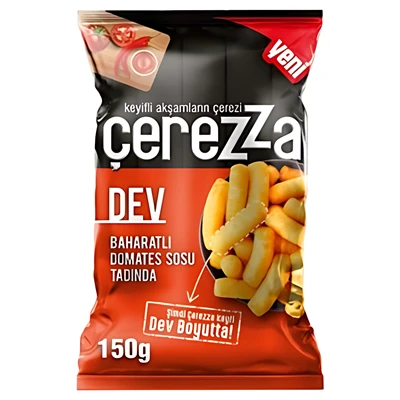 Çerezza Cips Dev Boy Domates 150 g Atıştırmalık 8'li Avantaj Paketi ürün görseli 1