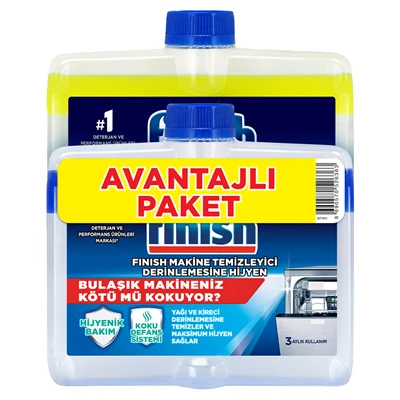 Finish Bulaşık Makine Temizleyici 2'li 250 ml Çift Etkili Derin Temizlik 2'li Ekonomik Paket ürün görseli 1