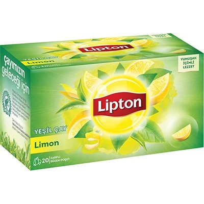 Lipton Yeşil Çay 20'li Limonlu Bardak Poşet Çay 395g 6'li Avantaj Paketi ürün görseli 1