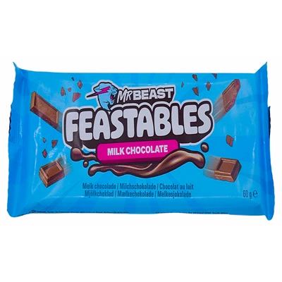 MrBeast Feastables Sütlü Çikolata 60 G - Lezzetli Atıştırmalık 3'li Ekonomik Paket ürün görseli 1