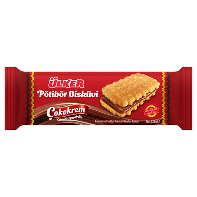 Ülker Pötibör Bisküvi Sandviç 229 G Kakao - Kakaolu Fındık Kremalı 8'li Avantaj Paketi ürün görseli 1