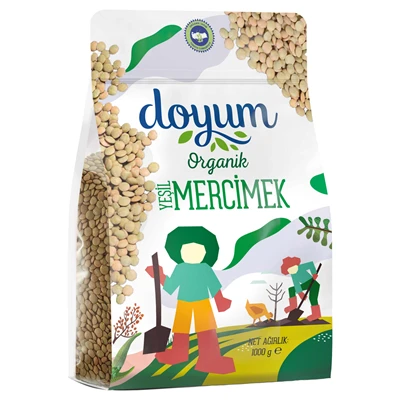 Doyum Organik Yeşil Mercimek 1 Kg - Doğal ve Lezzetli Bakliyat 5'li Avantaj Paketi ürün görseli 1