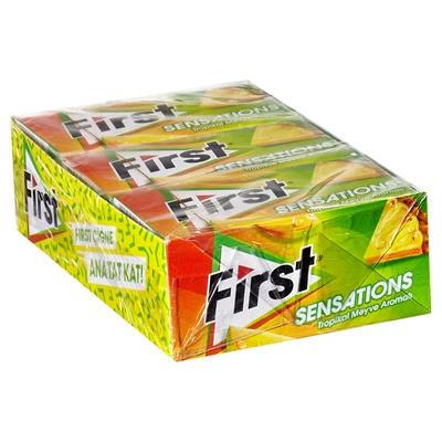 First Sensation Sakız 12x27g Tropical Tropikal Aromalı Ferahlatıcı Sakız 3'li Ekonomik Paket ürün görseli 1