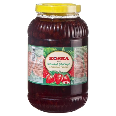 KOSKA Pet Reçel 5kg Çilek - %35 Meyve İçerikli Kahvaltılık Reçel ürün görseli 1