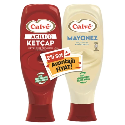 Calve Acılı Ketçap ve Mayonez 1,15 Kg Büyük Boy Pratik Sos 6'li Avantaj Paketi ürün görseli 1