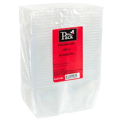 ProPack Prizma Tatlı Kabı 50'li 20 ml Tek Kullanımlık Plastik Kap 8'li Avantaj Paketi ürün görseli 1