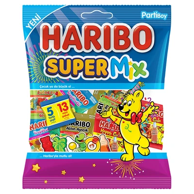 HARIBO Süper Mix Şekerleme 200 g - Karışık Meyveli Lezzetler 8'li Avantaj Paketi ürün görseli 1