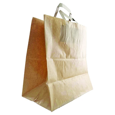 Düz Saplı Kraft Çanta 50'li 27x29x16cm - Çevre Dostu Alışveriş Çantası 6'li Avantaj Paketi ürün görseli 1