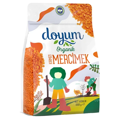 Doyum Organik Kırmızı Mercimek 1 Kg - Güney Anadolu Lezzeti 6'li Avantaj Paketi ürün görseli 1