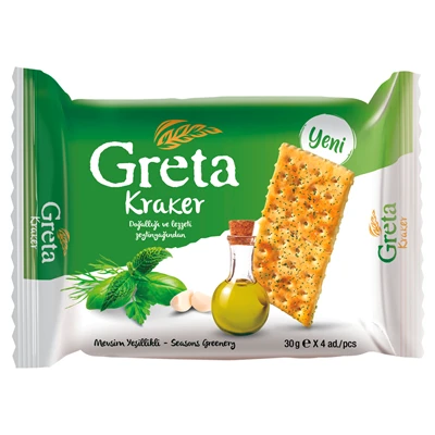 Şölen Greta Kraker 4x30g Mevsim Yeşillikleri - Çıtır Atıştırmalık 8'li Avantaj Paketi ürün görseli 1