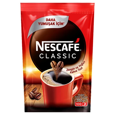 NESCAFE Classic Çözülebilir Kahve Eko Poşet 200 G - %100 Doğal Robusta 8'li Avantaj Paketi ürün görseli 1