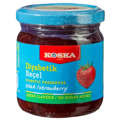KOSKA Diyabetik Çilek Reçeli 240G Doğal Tatlandırıcılı 5'li Avantaj Paketi ürün görseli 1