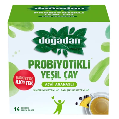 Doğadan Probiyotikli Yeşil Çay 14'lü - Bağışıklık ve Sindirim Desteği 4'li Avantaj Paketi ürün görseli 1