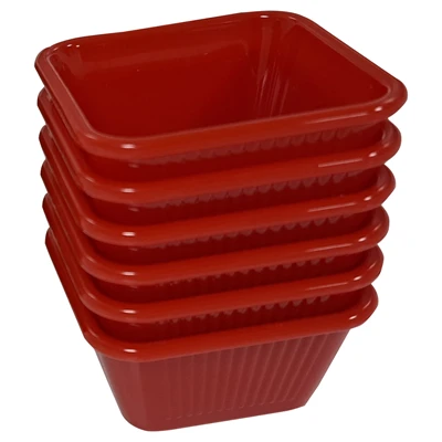 Corona Professional Bora Plastik Kare Sosluk 55x55x32 mm 6'lı Kırmızı 3'li Ekonomik Paket ürün görseli 1
