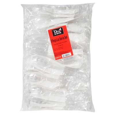 ProPack Lüx Servis Set 50 Adet 5'li - Tek Kullanımlık Çatal, Kaşık, Peçete, Tuz 3'li Ekonomik Paket ürün görseli 1