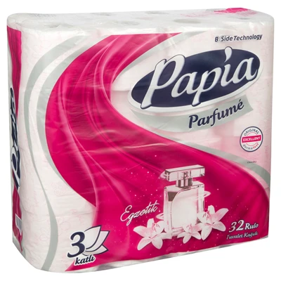 Papia Parfümlü 3 Katlı Tuvalet Kağıdı 32 Adet Şakayık Özlü 3'li Ekonomik Paket ürün görseli 1