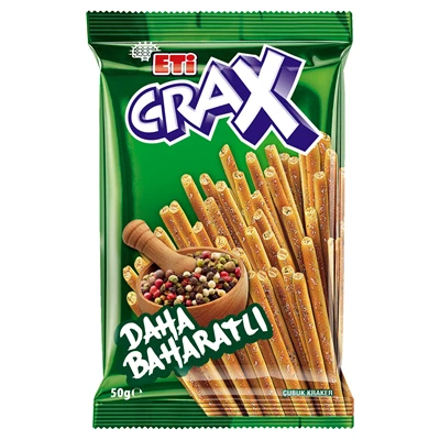 ETİ Crax Çubuk 20x50g Daha Baharatlı Kraker 4'li Avantaj Paketi ürün görseli 1