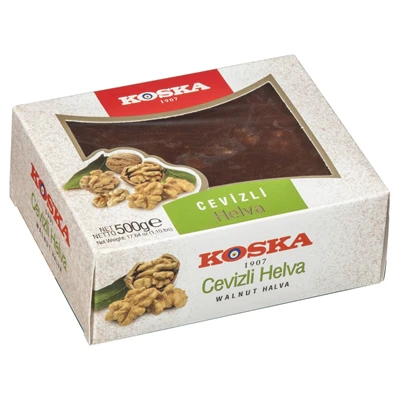 KOSKA Cevizli Yaz Helvası 500g - Geleneksel Taş Değirmen Tahin Helvası 8'li Avantaj Paketi ürün görseli 1