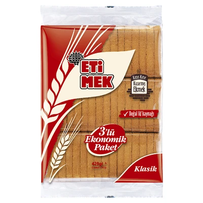 ETİ Etimek Kızarmış Ekmek 3Lü 429G Klasik Kıtır Lezzet 6'li Avantaj Paketi ürün görseli 1