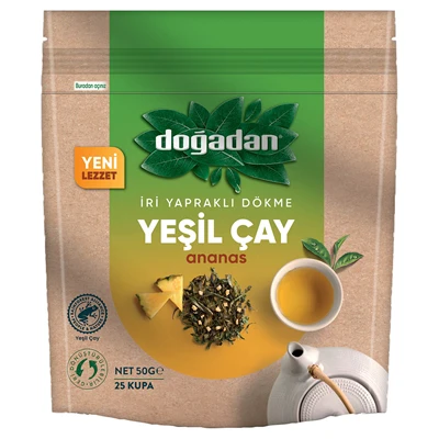 Doğadan Yeşil Çay Dökme 50 G Ananaslı İri Yapraklı Lezzet 4'li Avantaj Paketi ürün görseli 1