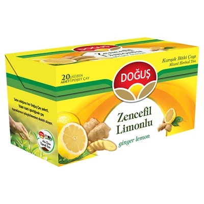 Doğuş Zencefil & Limon Bitki Çayı 20'li Poşet 36 g 8'li Avantaj Paketi ürün görseli 1